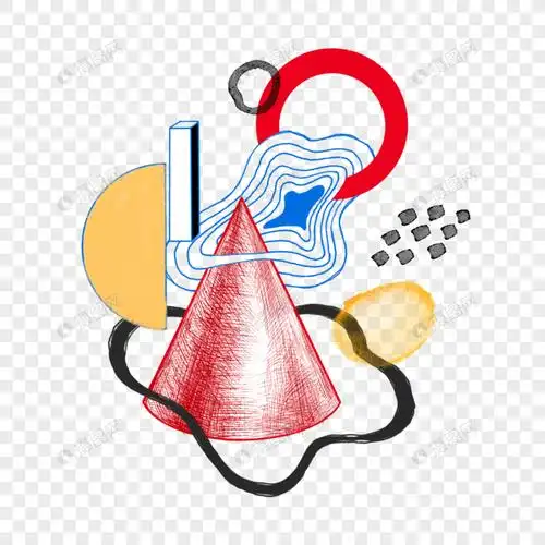 创意圆锥体素描图案