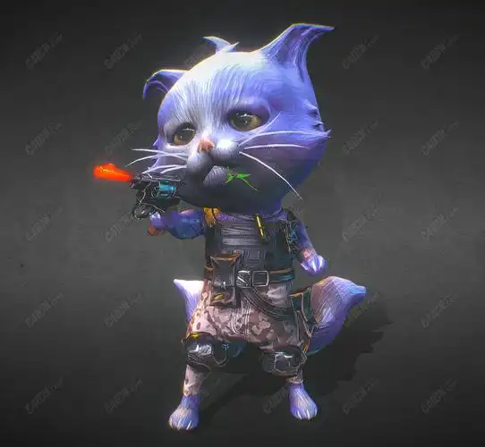 c4d蓝猫战士模型catwarriors