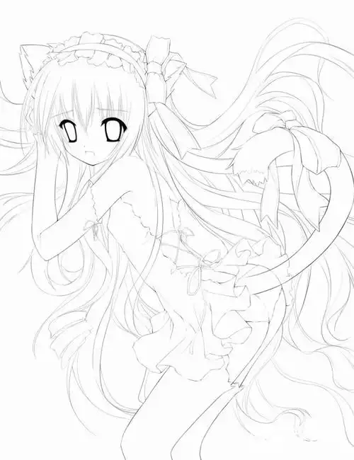 [初级手绘动漫q版]初级手绘动漫少女铅笔画