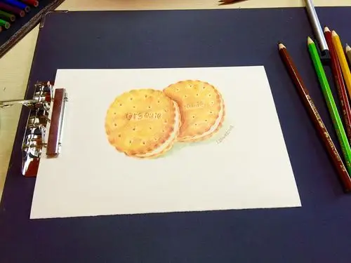 彩铅画奶油夹心饼干