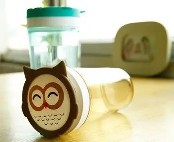 创意猫头鹰水杯 暑假小礼品 可爱动物环保塑料水杯 广告杯