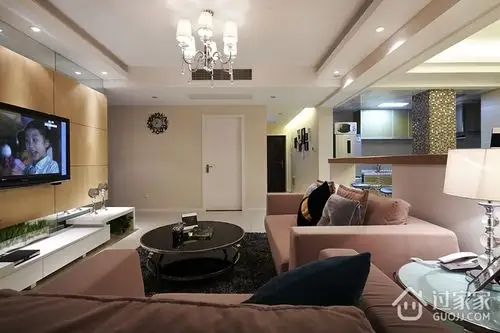 95平简约三室两厅欣赏客厅效果