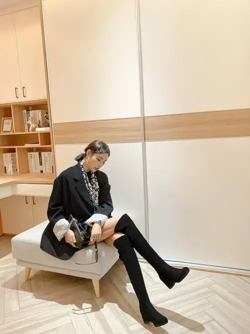 长筒靴女腿粗护士鞋内增高过膝长靴女秋冬长筒靴显瘦高筒坡跟大码皮靴