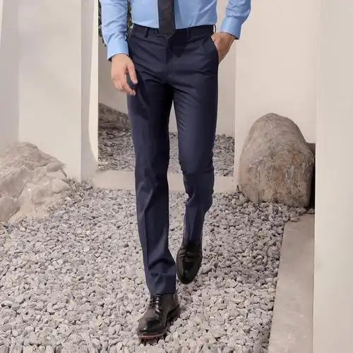 依文男士西裤商务正装舒适羊毛套装西装裤西服裤男青年eb770332