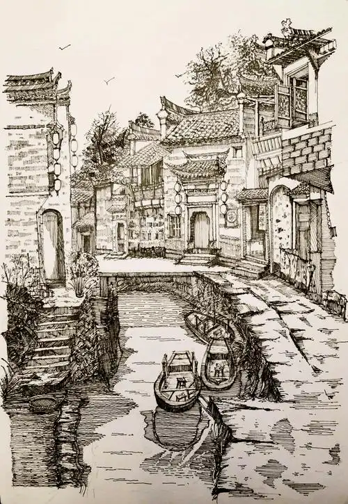 速写视角下的中国传统民居_建筑_皖南_云南