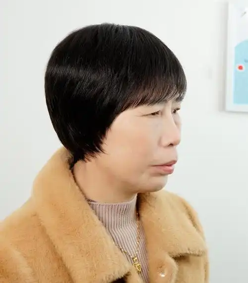 老人假发女短发真人发丝全头套奶奶假发套50-70老年人妈妈真头发