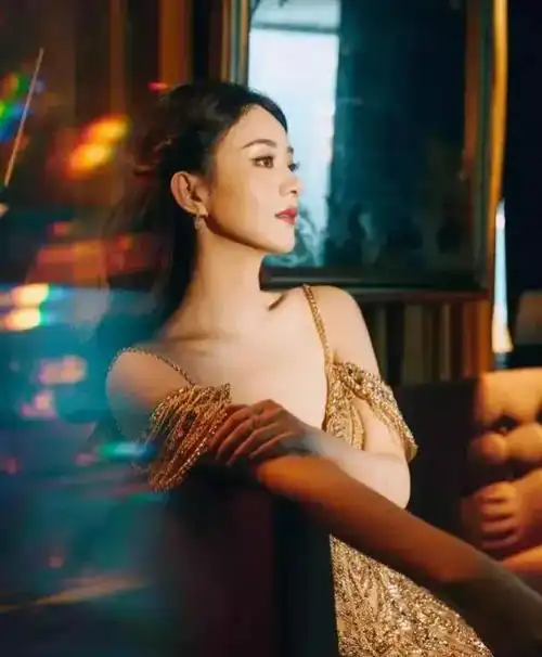 赵丽颖惊艳亮相香江鎏金长裙背后的秘密令人期待