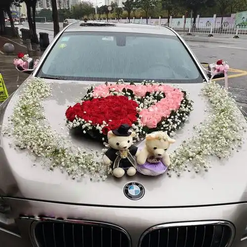婚车花车花饰套餐结婚新人主婚车鲜花装饰豪华气派