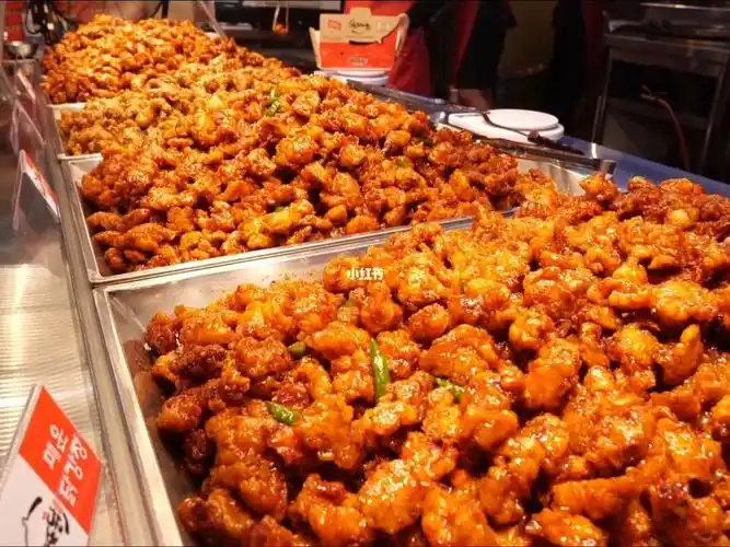 韩国街头特色小吃炸鸡块