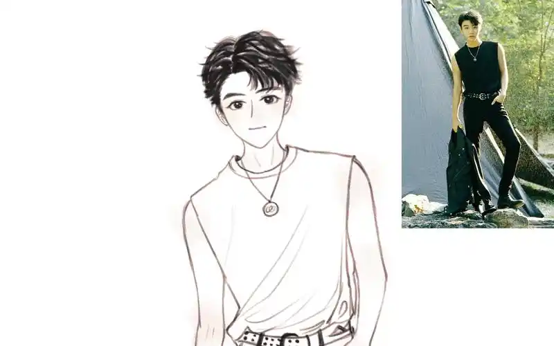 速写训练day56,画了王俊凯帅哥