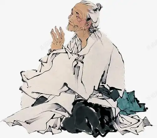 水墨画老人png免抠素材_新图网 https://ixintu.