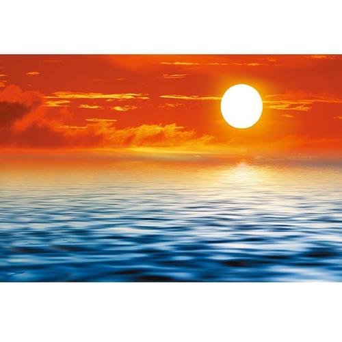 海上日出美景海报旭日东升朝霞大海水波唯美景色装饰贴画挂画f670