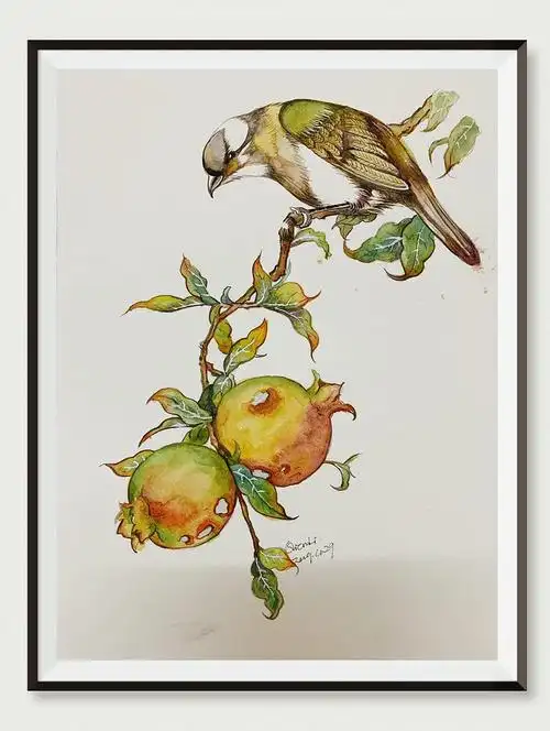 水彩花鸟画练习|插画|绘本|千里的小画本 - 原创作品 - 站酷 (zcool)