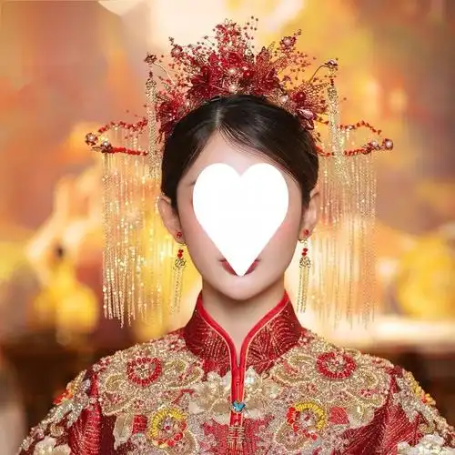 秀禾服新娘头饰秀禾新款女中式婚礼红色流苏凤冠古装结婚发饰