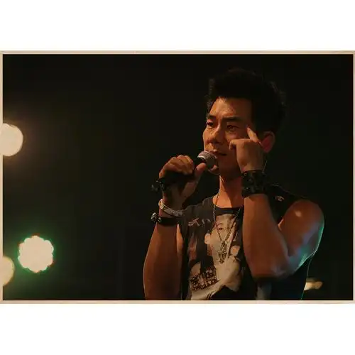 任贤齐歌手牛皮纸海报奶茶茶店咖啡厅ktv宿舍餐厅现代装饰画