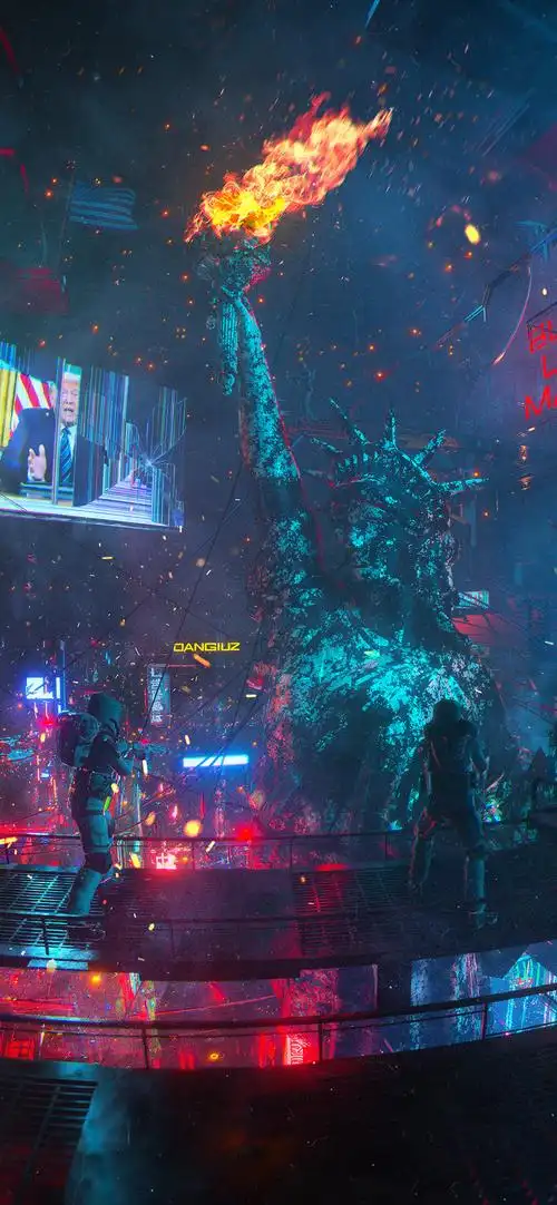 炫目光影城市个性4d立体手机壁纸