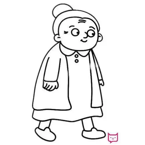 老的年轻的人物简笔画图