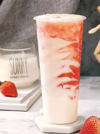 喜茶同款饮品草莓酸奶教程