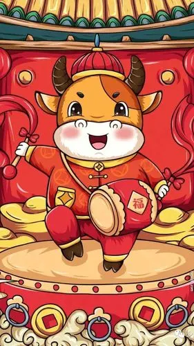 2021牛年新年新春吉祥招财进宝,牛转乾坤气冲天手机壁纸集图片大全(11