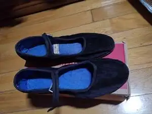 黑色一带平绒平跟空心底布鞋,上海双鸥牌长征鞋厂生产,70年代