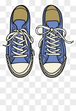 手绘黄色帆布鞋素材