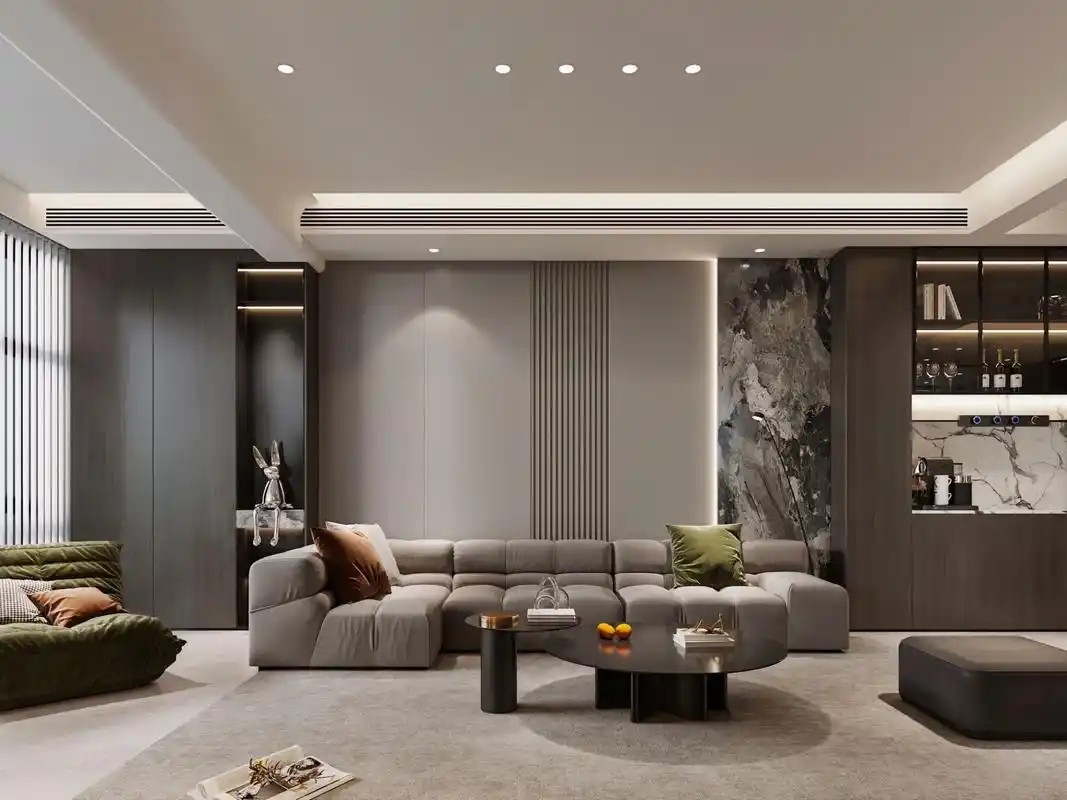 150平灰咖色系意式风高级.#家居装修# #我在百度有个家