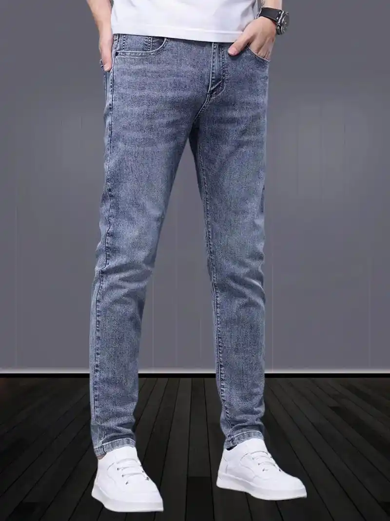 罗蒙夏季牛仔裤男款爆款弹力修身直筒男裤2024新款休闲长裤子男士