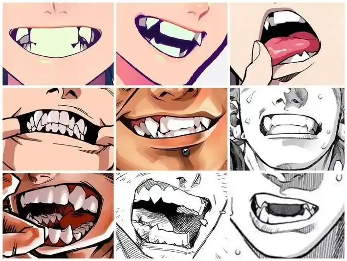 分享一波画嘴巴牙齿的素材.#绘画参考 #二次元 #素材 #v - 抖音