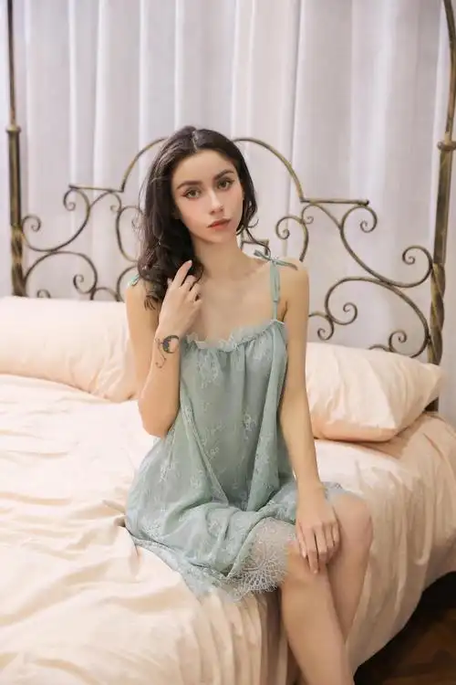 家居酒店闺房诱惑蕾丝情趣内衣胖妹妹大码孕妇吊带睡衣睡裙套装骚