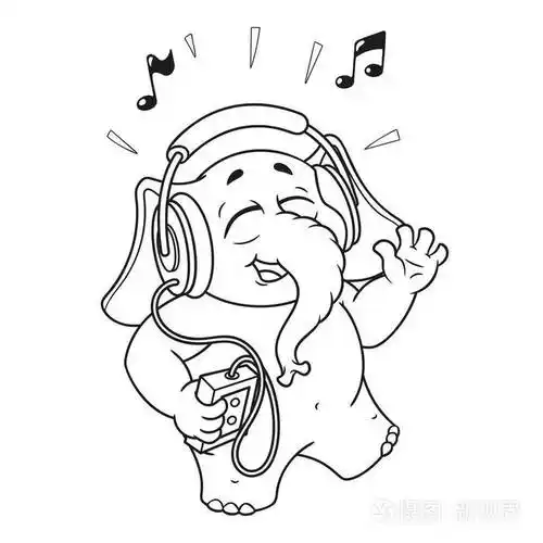 在耳机上听音乐插画-正版商用图片0deewr-摄图新视界