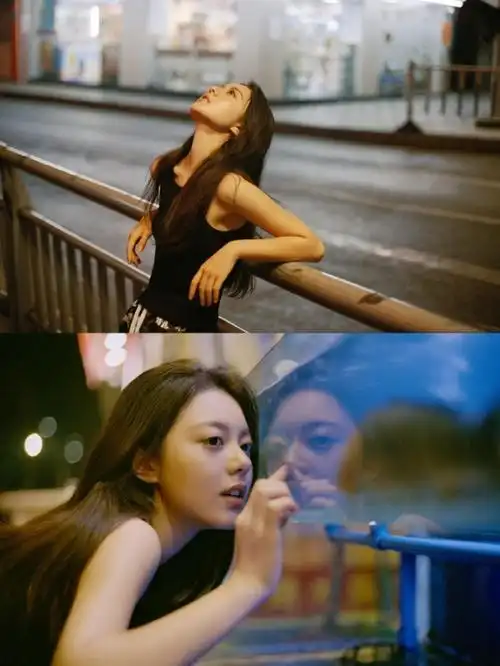 赵今麦工作室公开了一组20岁生日氛围感写真,她穿着黑色无袖背心,手