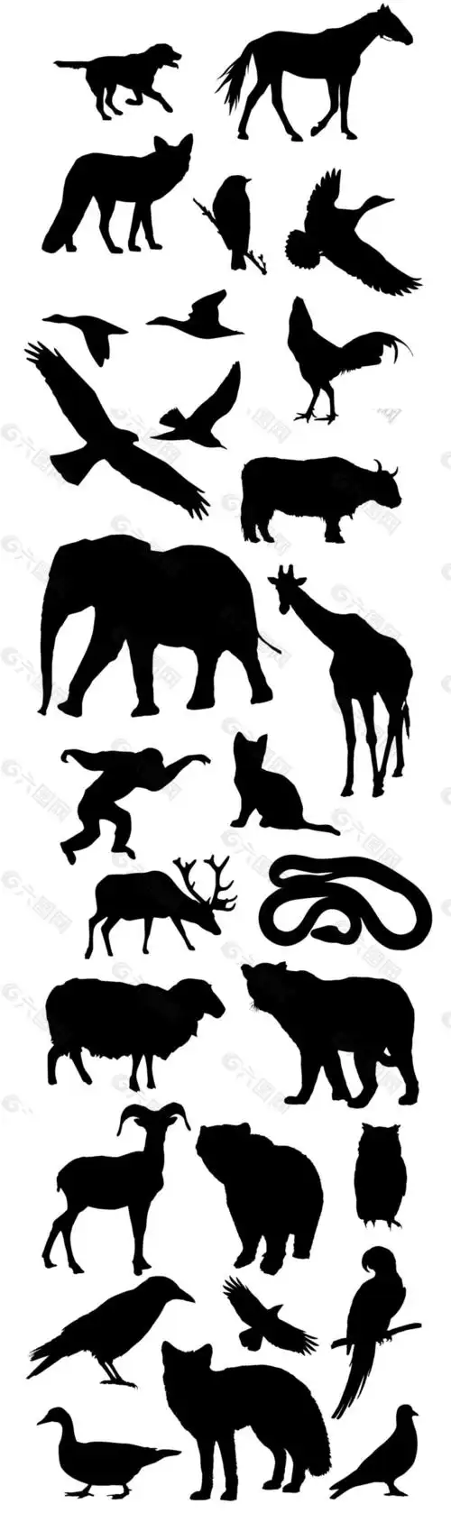 动物剪影设计