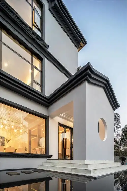 现代中式别墅立面外观设计