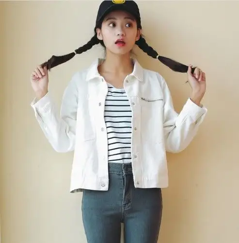 欧洲站牛仔外套女短款春秋2017宽松女韩版百搭bf学生白色牛仔衣