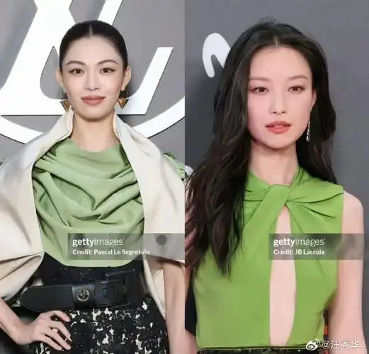 31岁钟楚曦撞上36岁倪妮!你觉得谁驾驭绿色驾驭的更好?