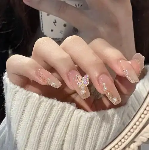 美甲成品贴片ins风高级感网红穿戴式甲片秋冬中长款假指甲贴显白