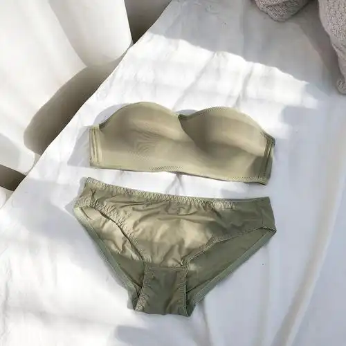 新品日系少女子墨壹品抹胸无肩带性感露肩百搭防滑内衣聚拢款文胸