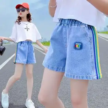 中小学生牛仔裤短裤女生女孩夏季穿的外穿薄款洋气夏装初中生夏天热裤