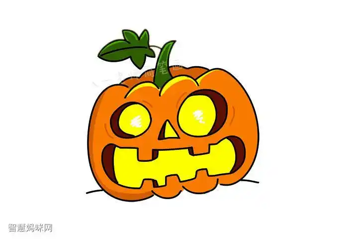 学画简单的万圣节南瓜灯