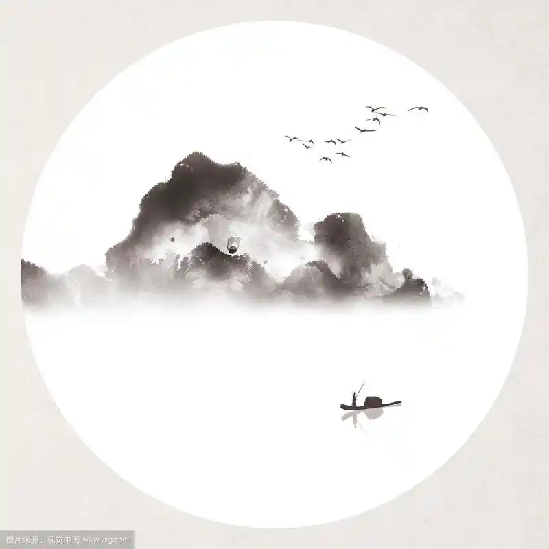 水墨简约山水画