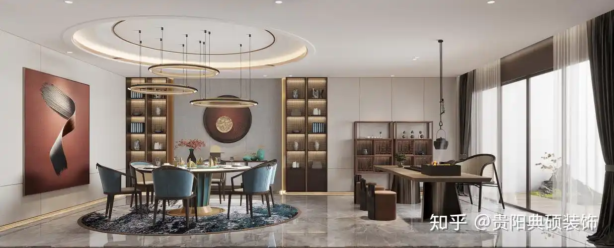 贵阳别墅装修新中式风格案例效果图