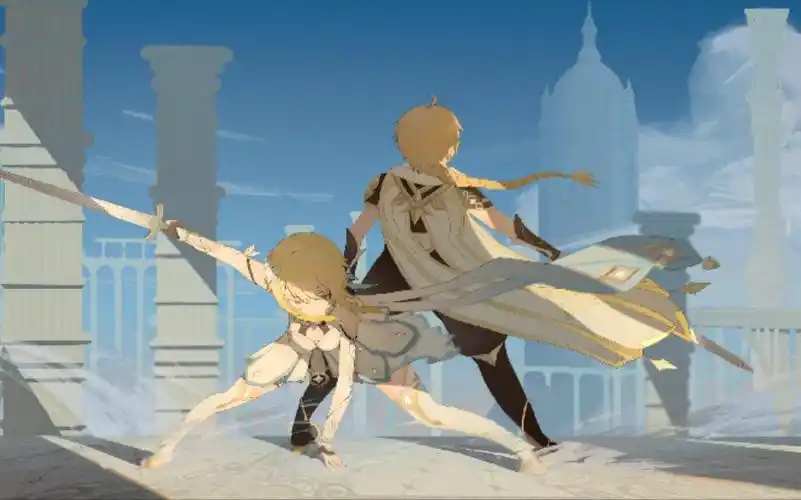 绘画过程【原神】空 · 荧【摸鱼练习记录】二十四