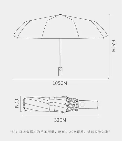 可狄旭晴抖音同款十骨全自动雨伞三折汽车反向伞折叠男女商务晴雨伞
