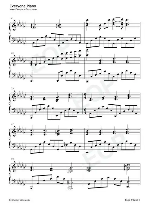 喜欢你-伴奏谱-徐佳莹