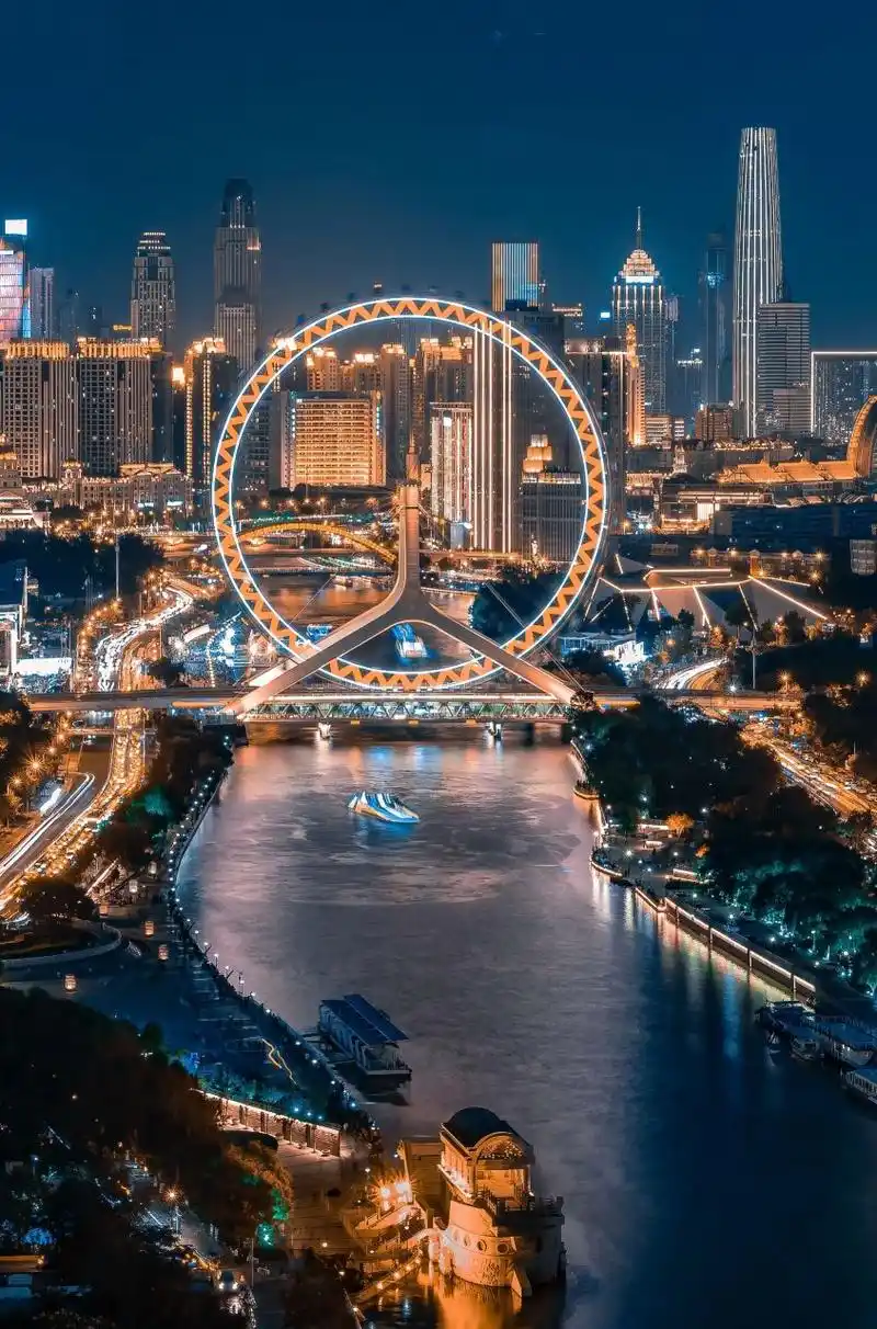 citywalk③|天津之眼-海河风景线-海河夜景 从进步桥出发,步行到天津