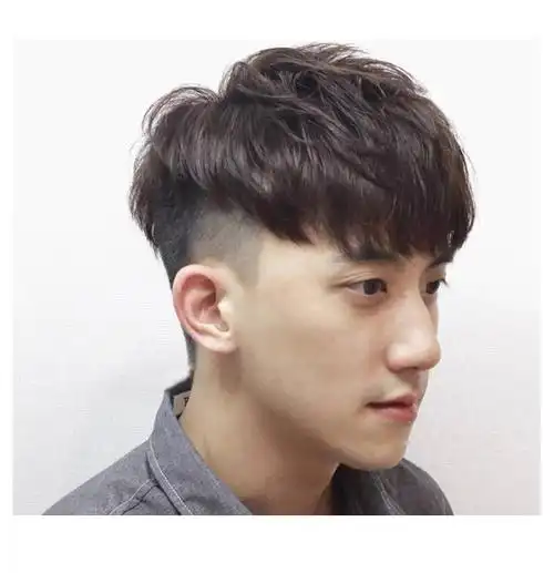 宏发秀假发男短发真人发前额头顶补发块蓬松自然帅气时尚纹理烫前额