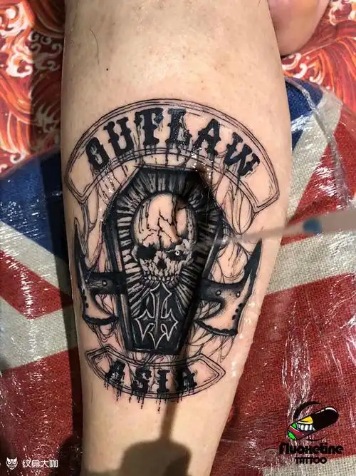 暗黑棺材_纹身图案手稿图片_曹诗阔的纹身作品集