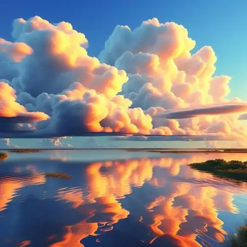 云朵的美丽与神奇 云朵是大自然的绘画工艺,它们如同柔软的羽毛,轻盈