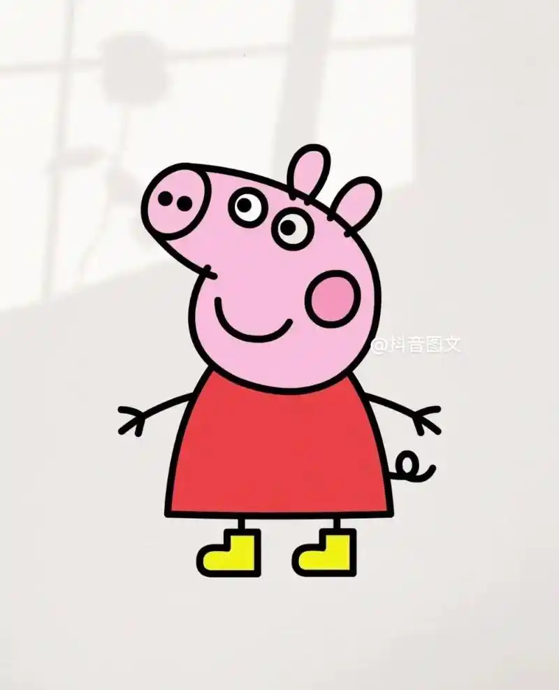 小猪佩奇.#简笔画可爱小图案  用吹风机造型画出了可爱的小猪 - 抖音
