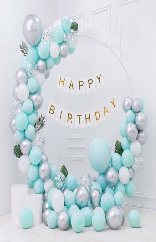 女宝宝周百岁生日日宴布置圆男环气球儿童体背趴景墙装1饰婚庆场